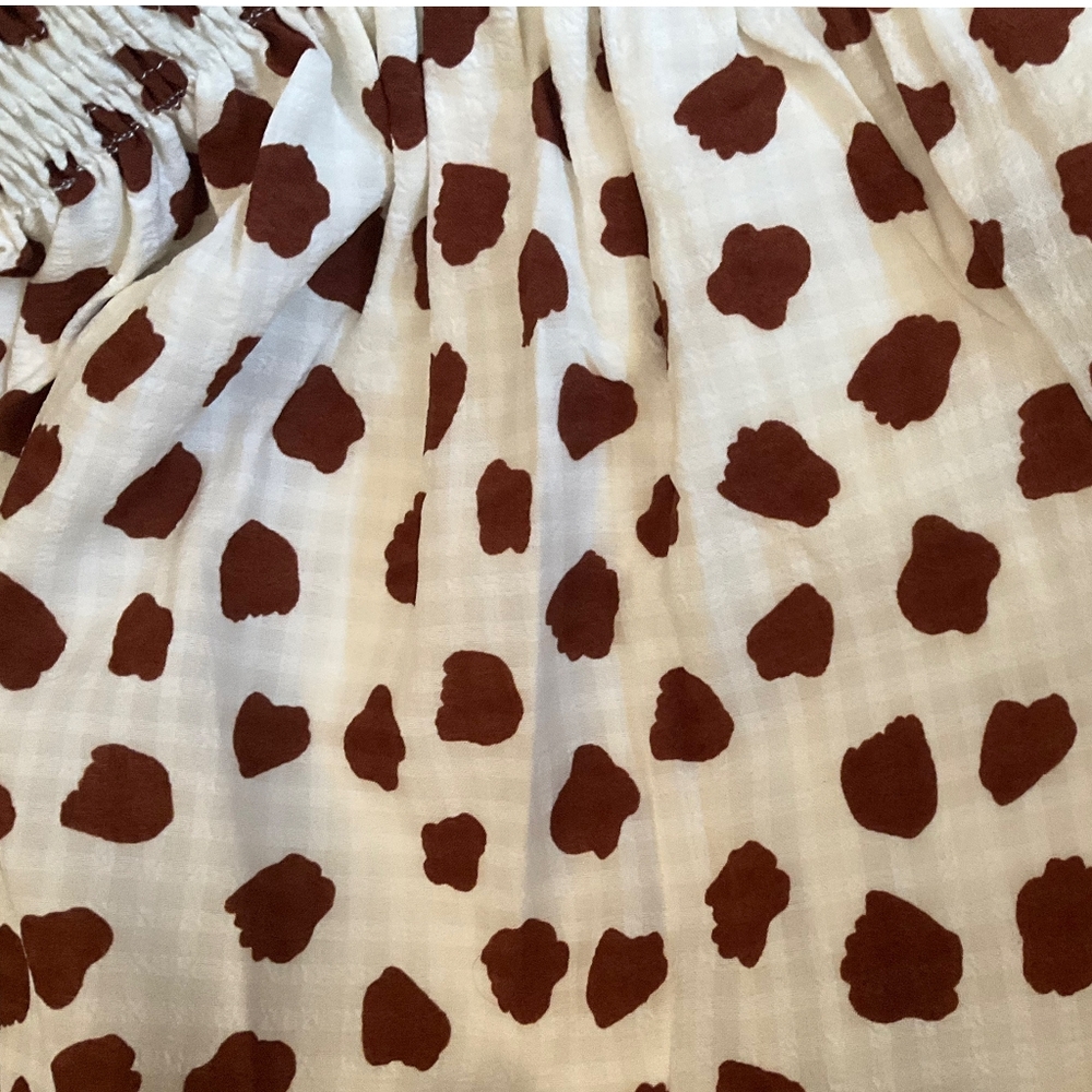 TCEC Adorable Smocked Top Cream Short Dress - Picture 4 of 9